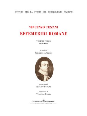 cover image of Vincenzo Tizzani. Effemeridi Romane